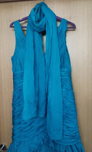 Vestido fiesta Vertize Gala color verde azulado