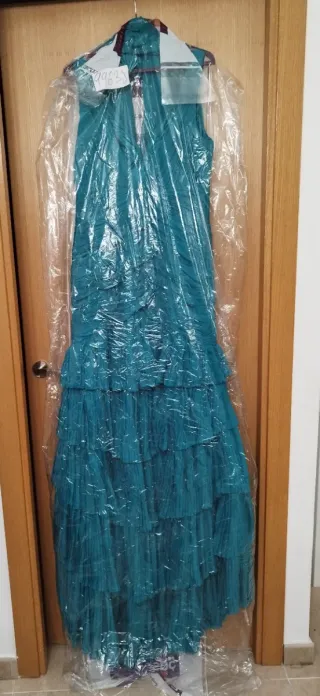 Vestido fiesta Vertize Gala color verde azulado