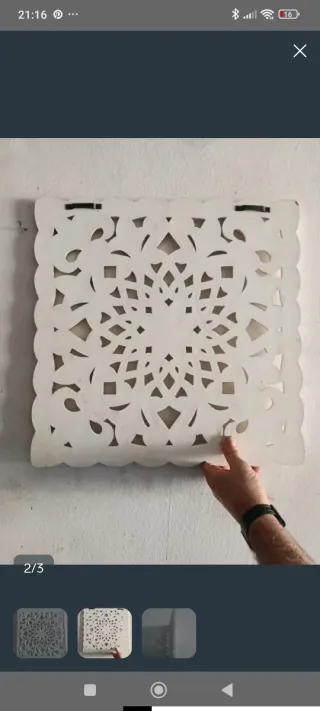 Cuadro Decorativo Madera Beige/Blanco