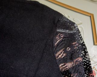 Maglia Tiramisù nera pizzo maniche lunghe Tg S/M