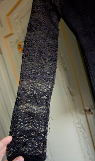 Maglia Tiramisù nera pizzo maniche lunghe Tg S/M