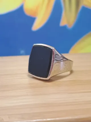 Anillo de plata tipo sello   Talla 11.5