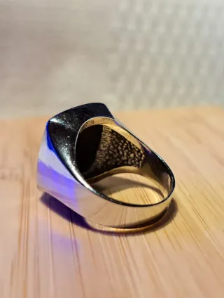 Anillo de plata tipo sello   Talla 11.5