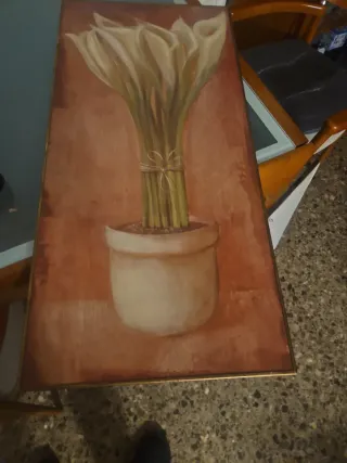 Cuadro de flores en maceta