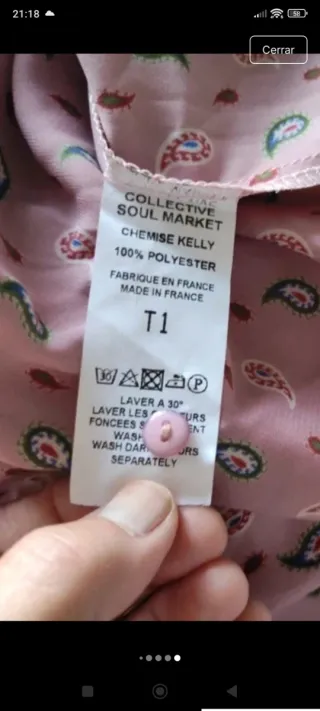 Camisa rosa estampada nueva