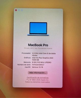 MacBook Pro 2017 Plata