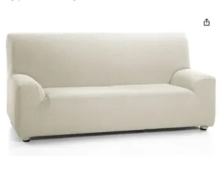 Funda Elástica para Sofá, Tela, Marfil, 3 Plazas