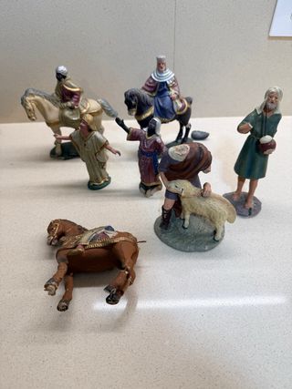 Lote Figuras Belén Reyes Magos Pastor Caballo