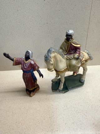 Lote Figuras Belén Reyes Magos Pastor Caballo