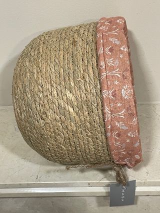 Cesto KASA mimbre y tela floral