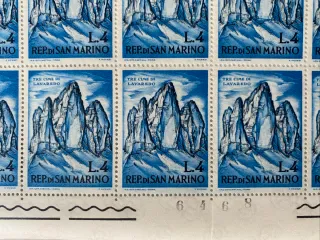 San Marino Francobolli 1962 - Foglio Completo