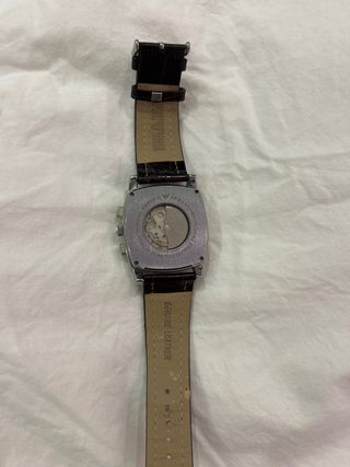 Reloj Emporio Armani Cuero Marrón y Plata