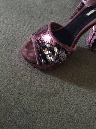 Sandalias tacón lentejuelas reversibles