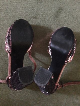 Sandalias tacón lentejuelas reversibles