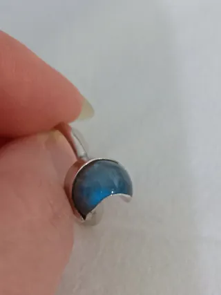 Anello con labradorote in argento 925 Luna