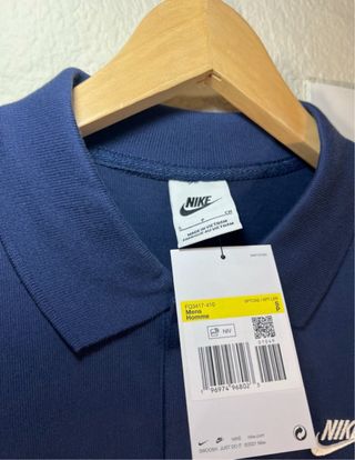 Polo Nike Hombre Manga Larga Azul