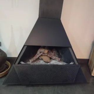 Chimenea hierro fundido negra
