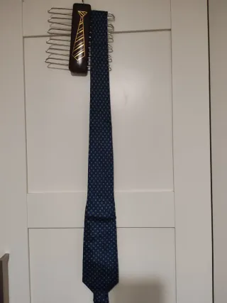 Corbata azul con estampado floral#Tie