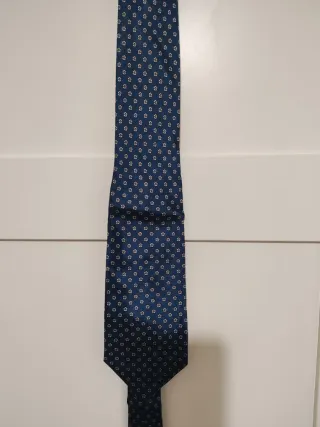 Corbata azul con estampado floral#Tie