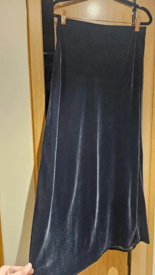 Falda larga terciopelo gris Talla XS