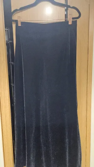 Falda larga terciopelo gris Talla XS