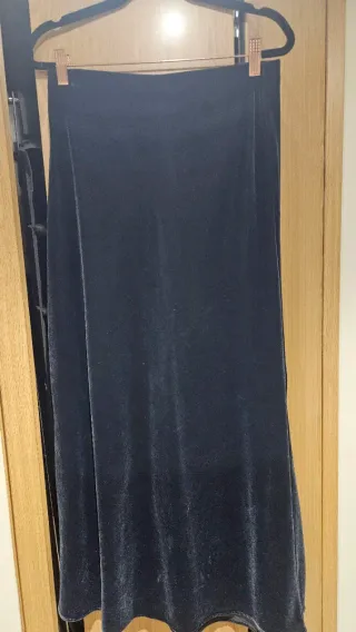 Falda larga terciopelo gris Talla XS