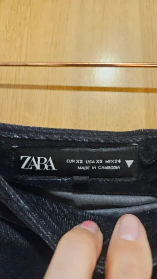 Falda larga terciopelo gris Talla XS