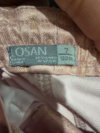 Shorts niña rosa dorado