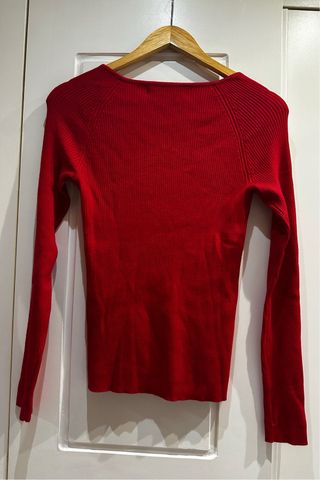 Jersey canalé rojo Primark V