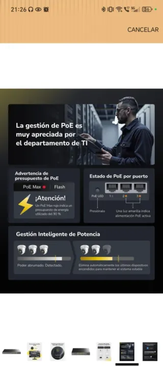 Switch Cudy PoE+ Gigabit Ethernet 16 Puertos