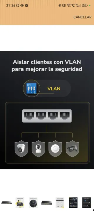 Switch Cudy PoE+ Gigabit Ethernet 16 Puertos