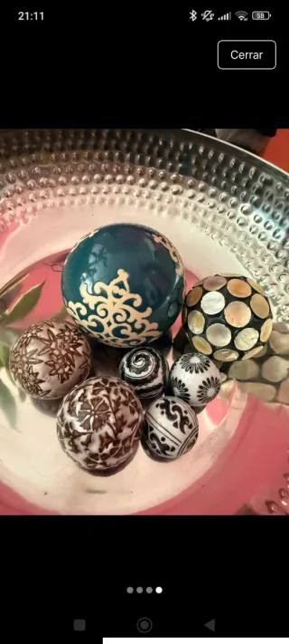 Bolas decorativas cerámica y cristal