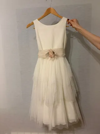 Traje Comunión Niña Tizzas Blanco Impecable