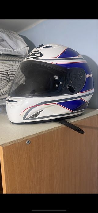 Casco Moto HJC Azul y Blanco