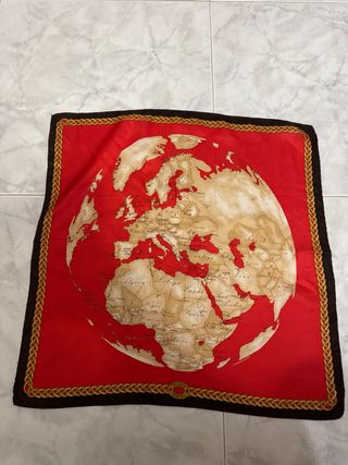 Foulard Prima Classe Mappa Mondo Rosso