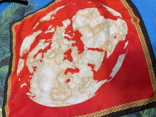 Foulard Prima Classe Mappa Mondo Rosso