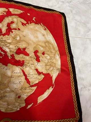 Foulard Prima Classe Mappa Mondo Rosso