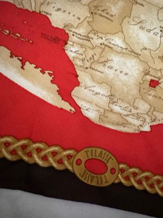 Foulard Prima Classe Mappa Mondo Rosso