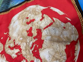 Foulard Prima Classe Mappa Mondo Rosso