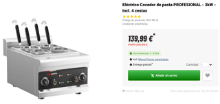 Cocedor de Pasta Profesional 3kW