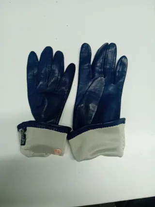 Guantes de piel Cristina Lauffer azul