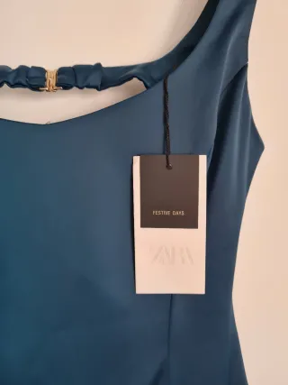 Vestido Zara Azul Petróleo