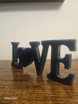 Candela decorativa LOVE blu