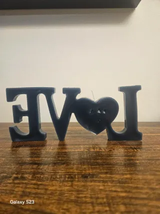 Candela decorativa LOVE blu