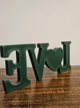 Candela decorativa LOVE verde