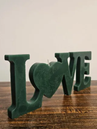 Candela decorativa LOVE verde