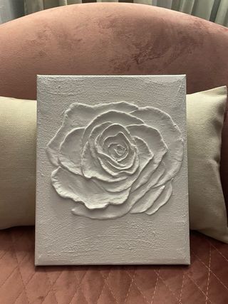 Lienzo Rosa Texturizado Blanco