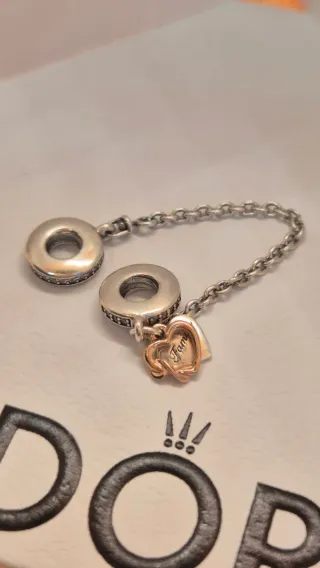 Cadena Seguridad Pulsera Pandora Original Plata.