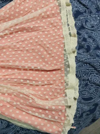 Vestido niña T8-9 rosa y beige