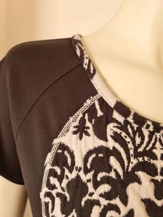 Vestido elegante T M negro y blanco